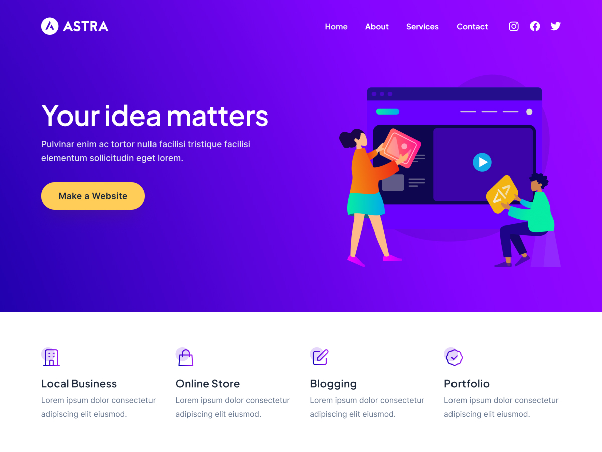Wordpress theme Astra