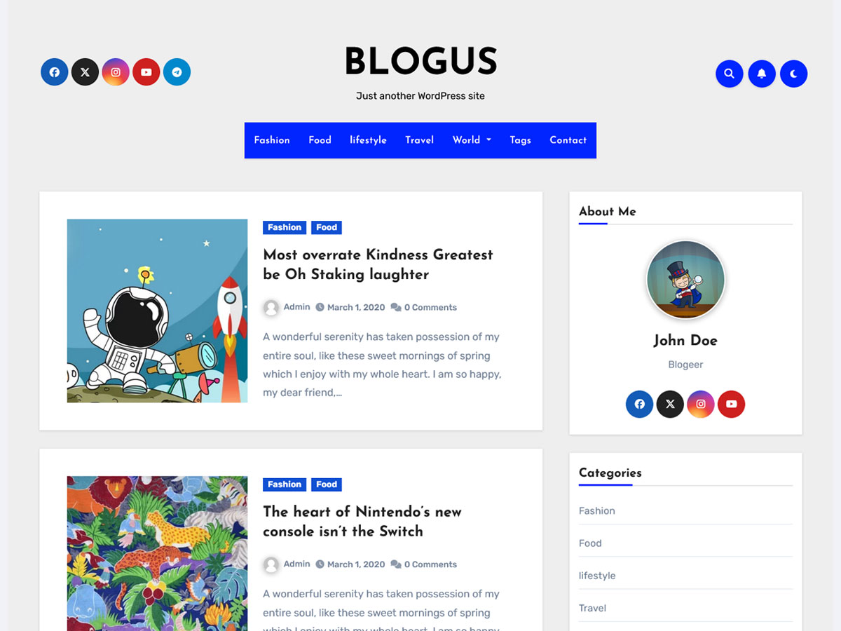 Wordpress theme Blogus