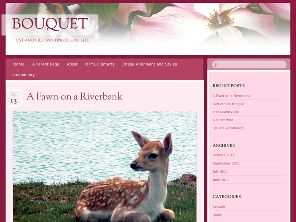 Wordpress theme Bouquet
