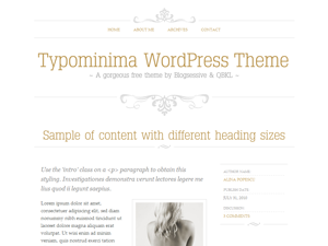 Wordpress theme Typominima